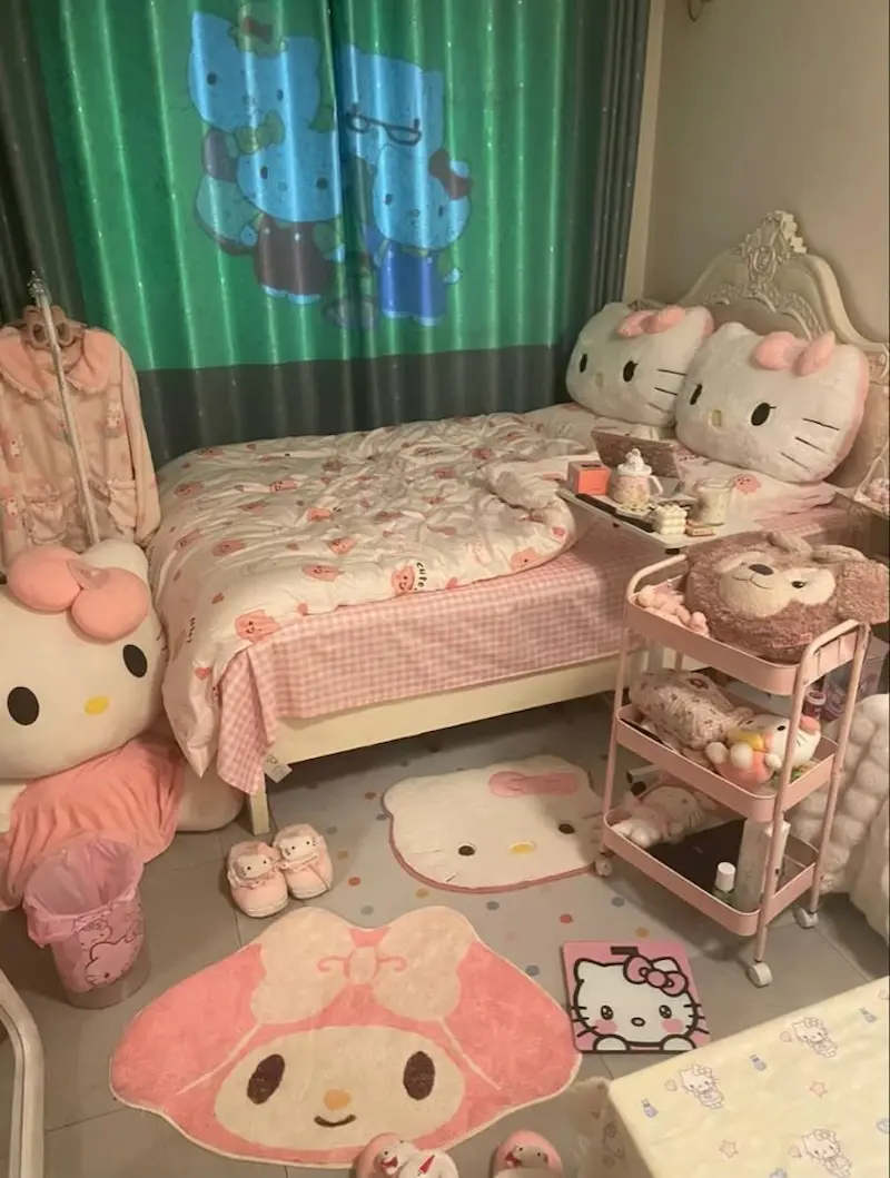 Ví dụ cách sử dụng đồ decor Hello Kitty