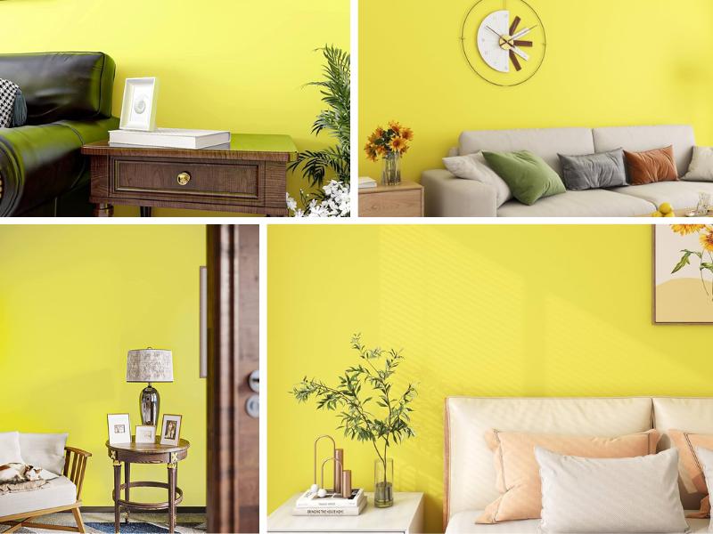Ưu điểm và hạn chế của giấy dán tường màu vàng chanh Ưu điểm và hạn chế của giấy dán tường màu vàng chanh