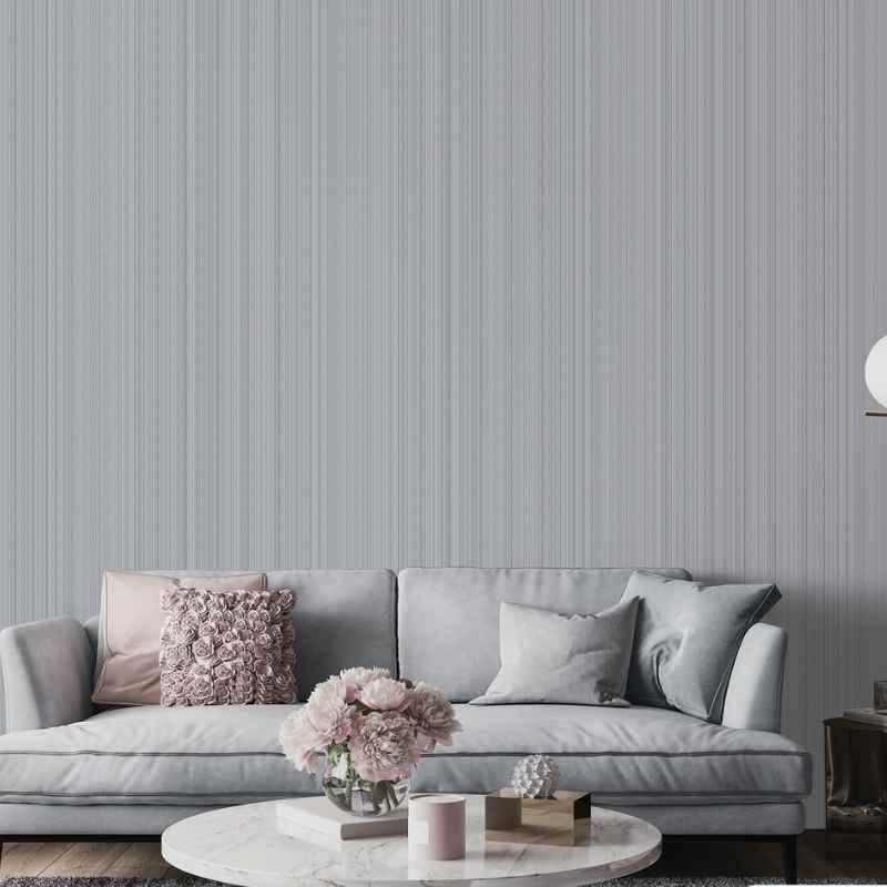 Bí quyết phối hợp giấy dán tường màu xám với nội thất 