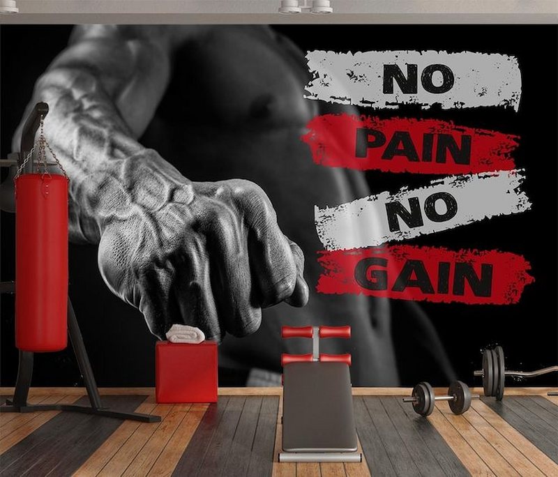 giấy dán tường phòng gym