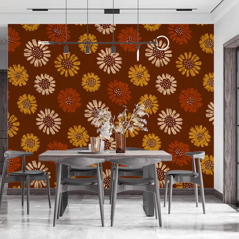 Giấy dán tường có họa tiết hoa văn (hoa lá, hình học...)