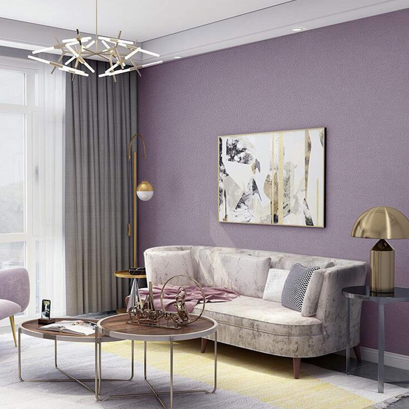 Giấy Dán Tường Màu Tím Xám