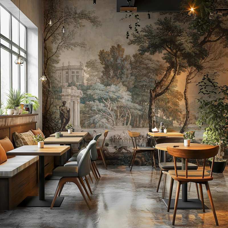 giấy dán tường nhà hàng