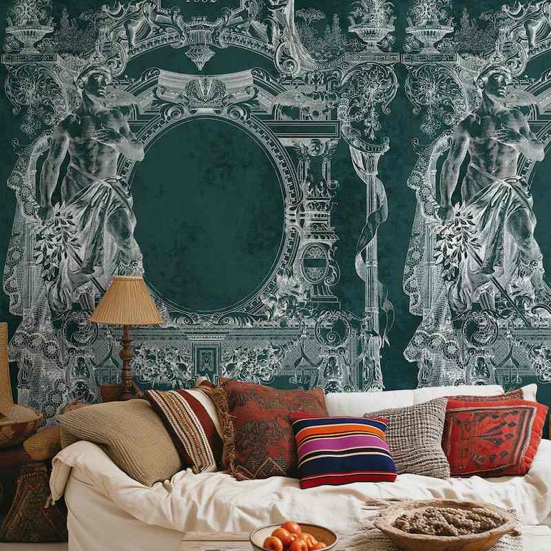 Mẫu giấy họa tiết tân cổ điển chìm