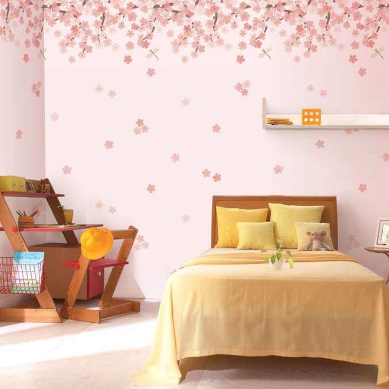 giấy dán tường hàn quốc màu hồng