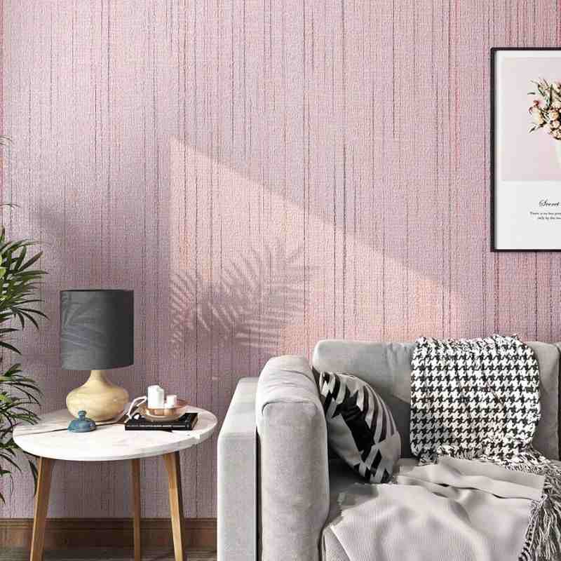 Giấy Dán Tường Giả Vải Màu Hồng