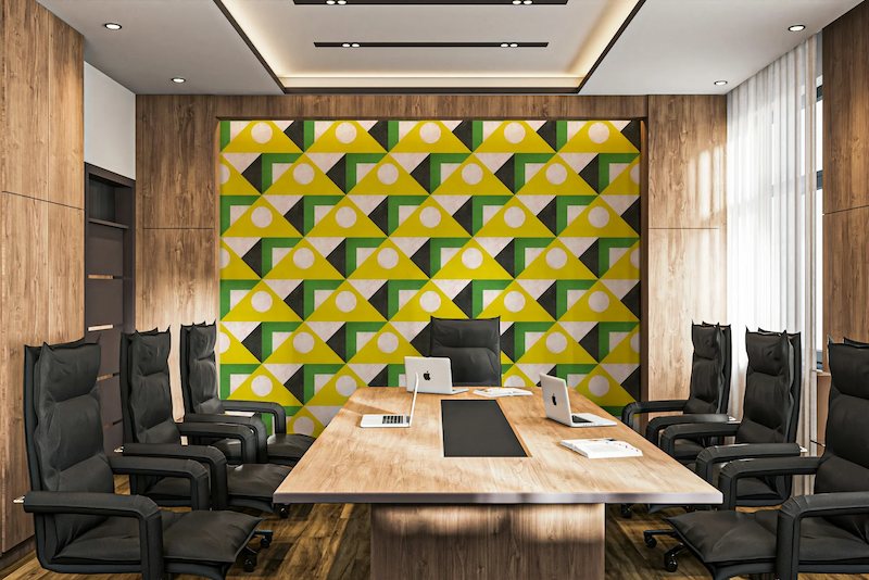 Mẫu giấy họa tiết hình học tối giản thể hiện sự logic, chính xác, hiện đại, phù hợp với các công ty công nghệ, tài chính