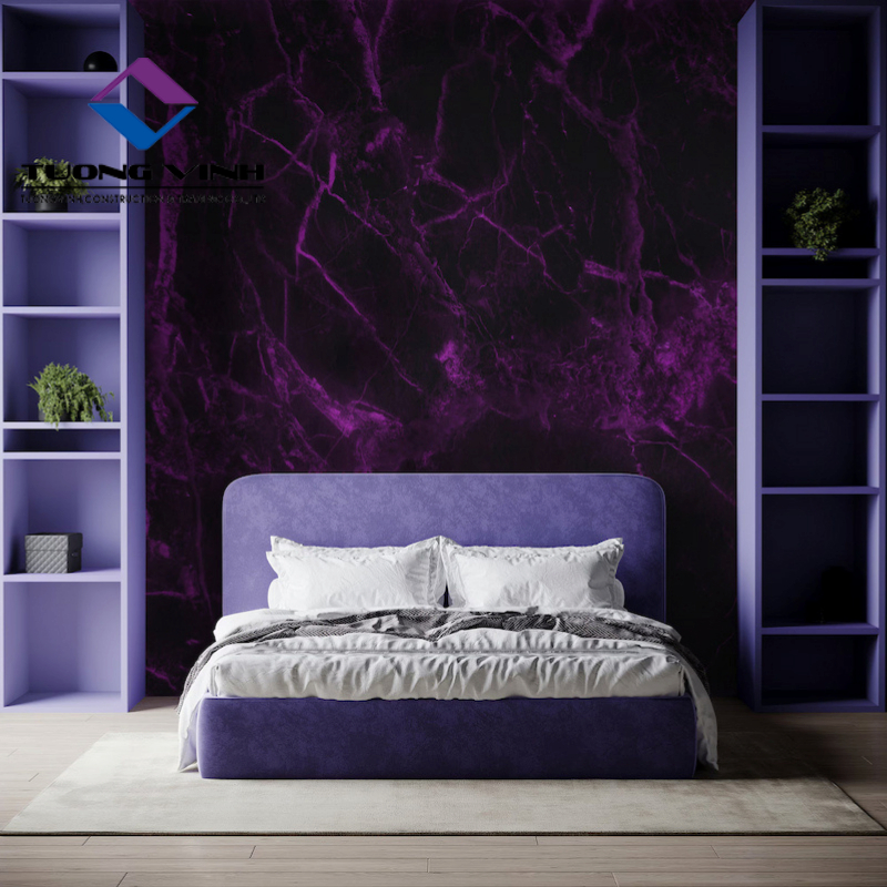 Giấy Dán Tường Màu Tím Đậm