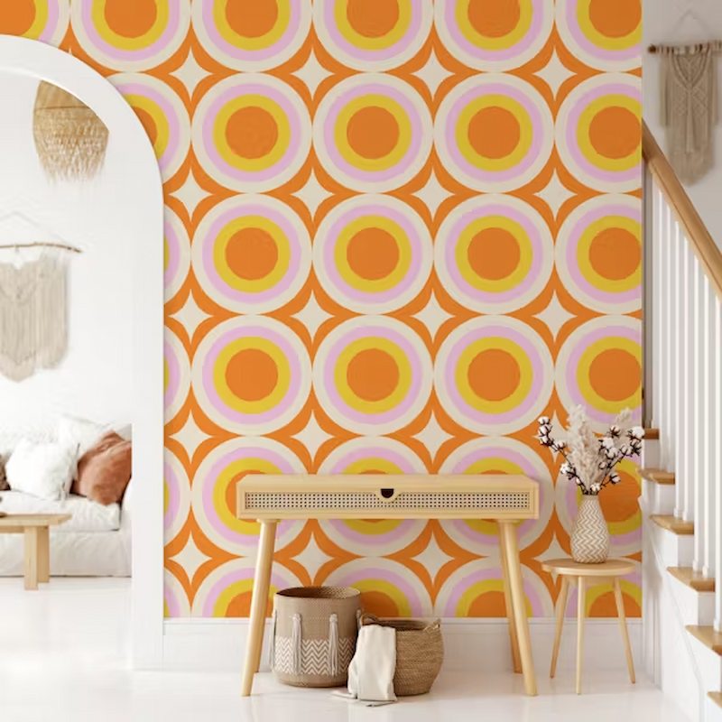 Giấy dán tường Tường Vinh – Nâng tầm không gian với sắc cam đẳng cấp