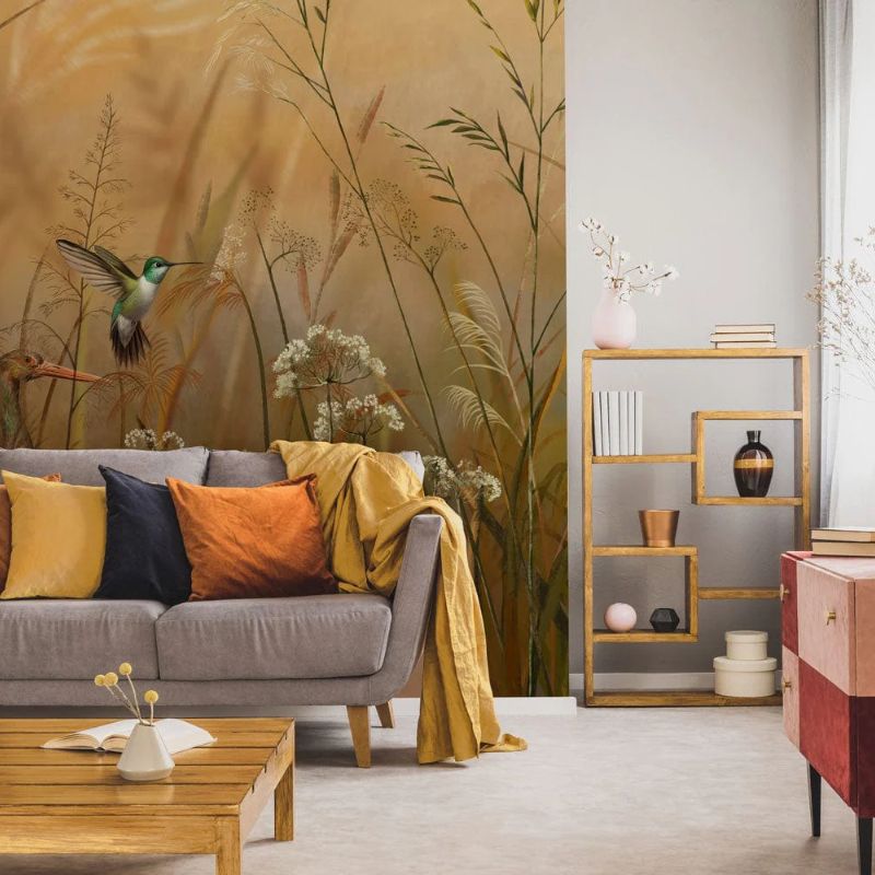 Giấy Dán Tường Màu Nâu Đất 