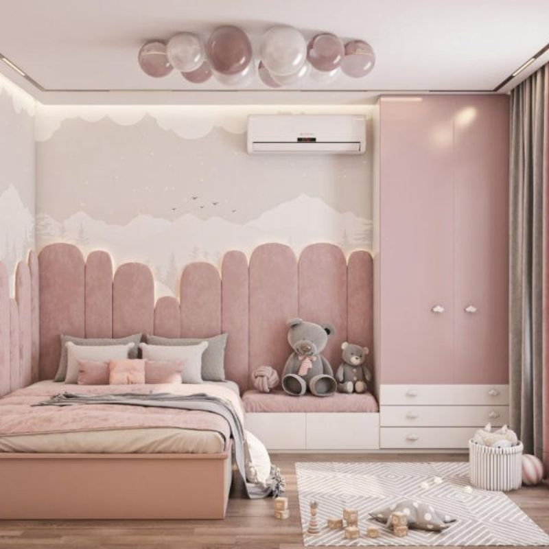 giấy dán tường màu hồng nhạt