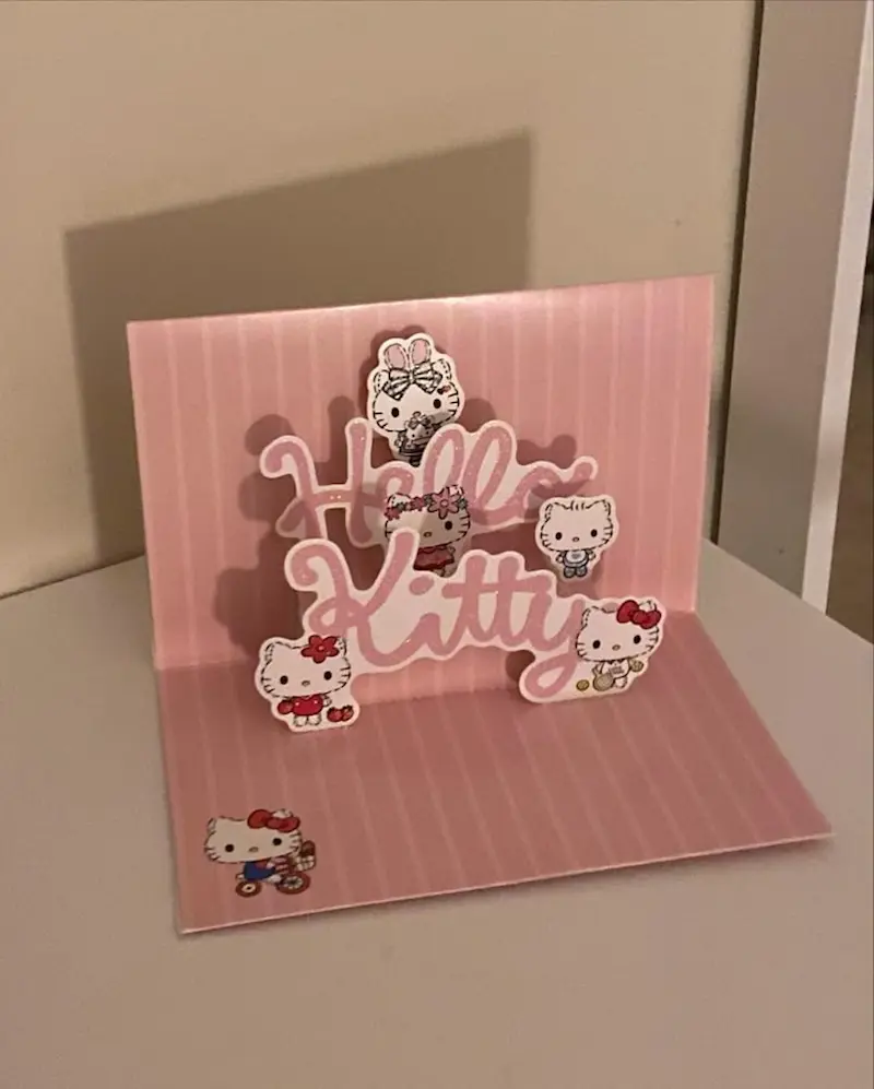 Làm thiệp Hello Kitty trang trí