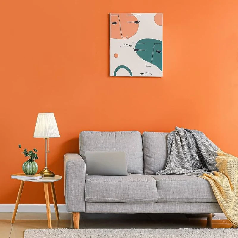 Nguyên tắc phối màu chuyên nghiệp với giấy dán tường màu cam trơn