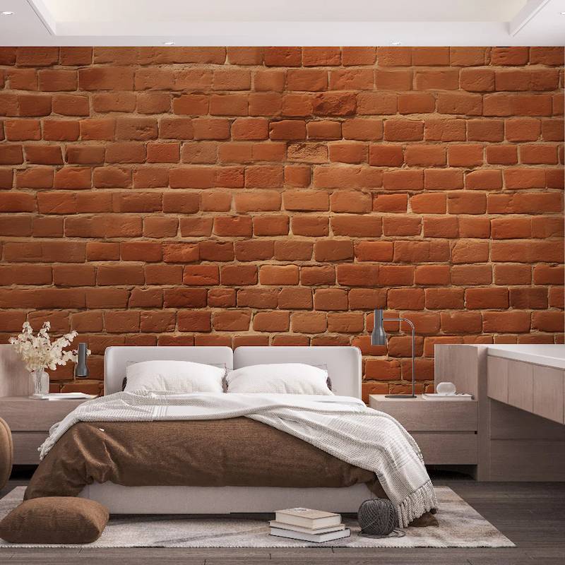 Mẫu Giấy Dán Tường Màu Cam Đất