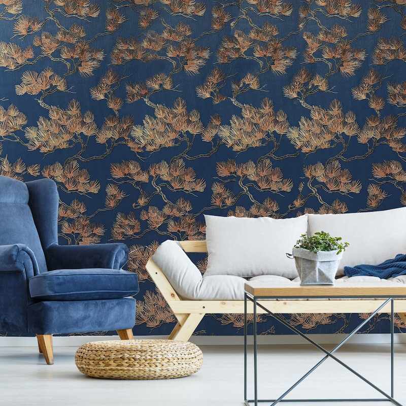 Giấy Dán Tường Xanh Lam