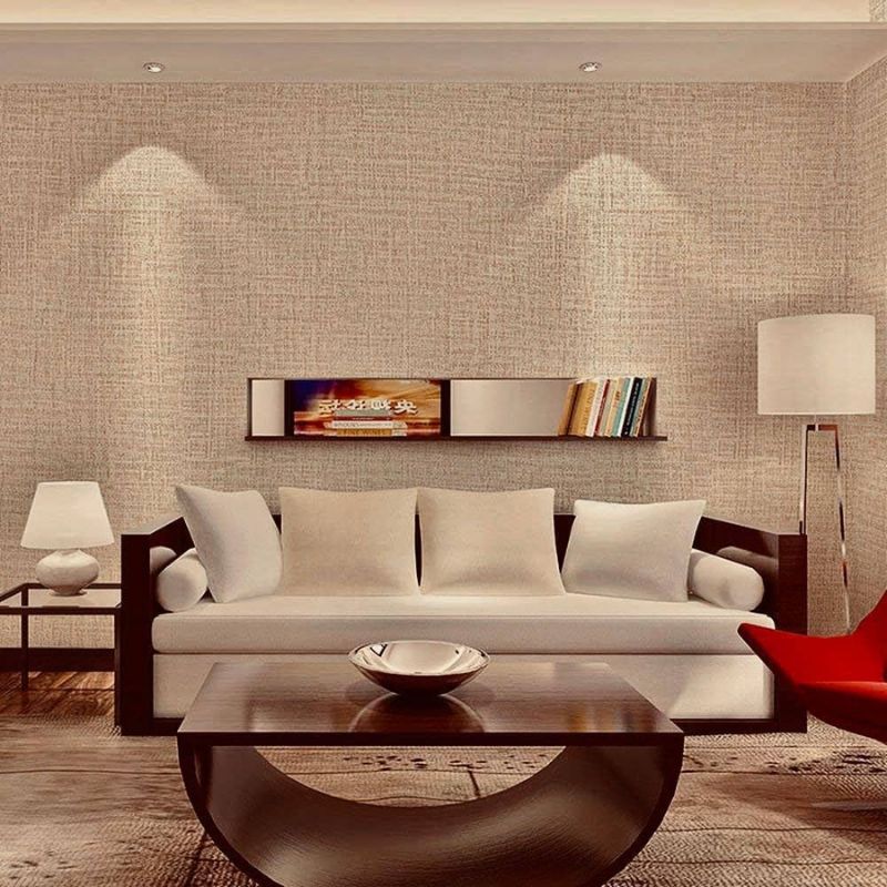 giấy dán tường màu nâu sữa