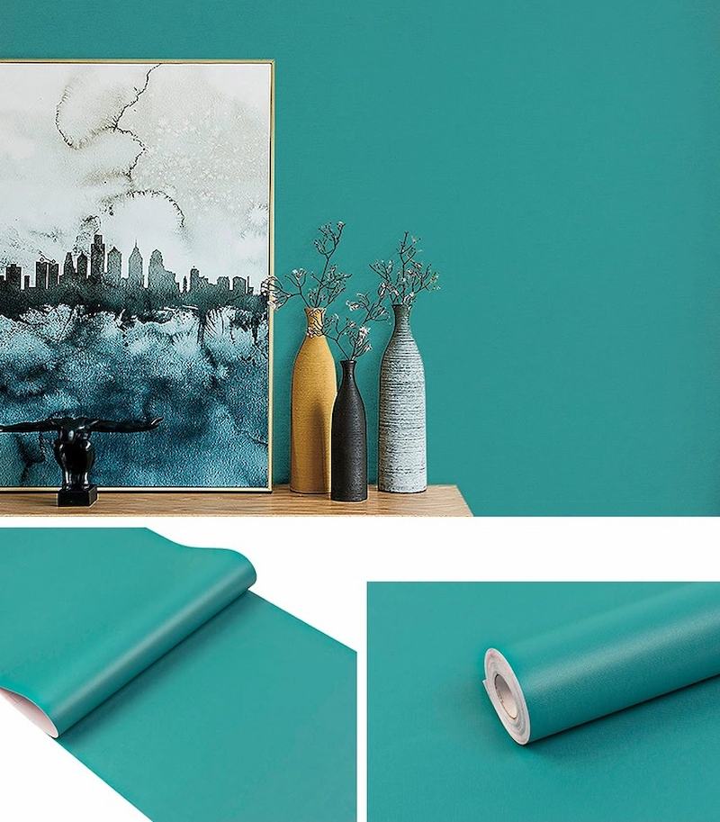 giấy dán tường màu xanh cổ vịt