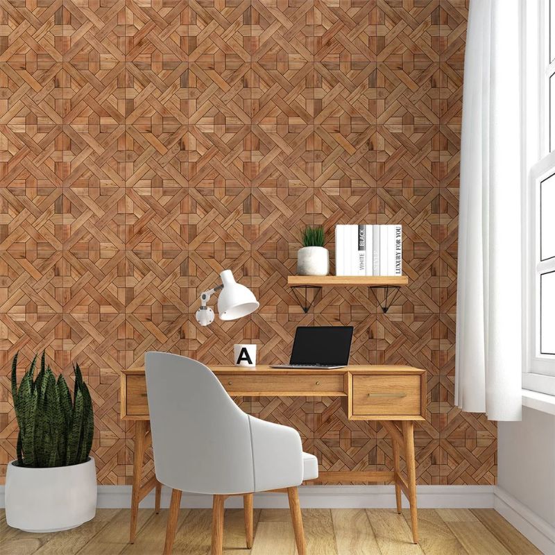 Cách phối giấy dán tường màu nâu với nội thất