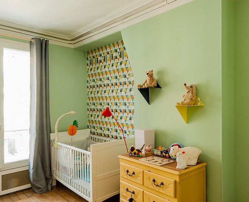 giấy dán tường màu xanh cốm