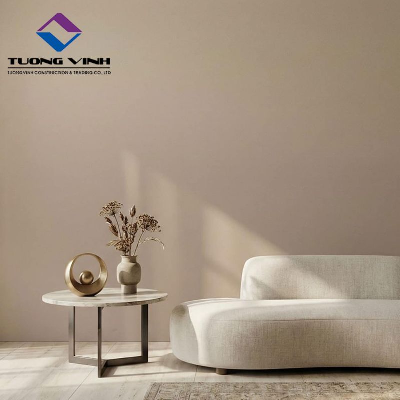 Giấy Dán Tường Màu Nâu Sữa 