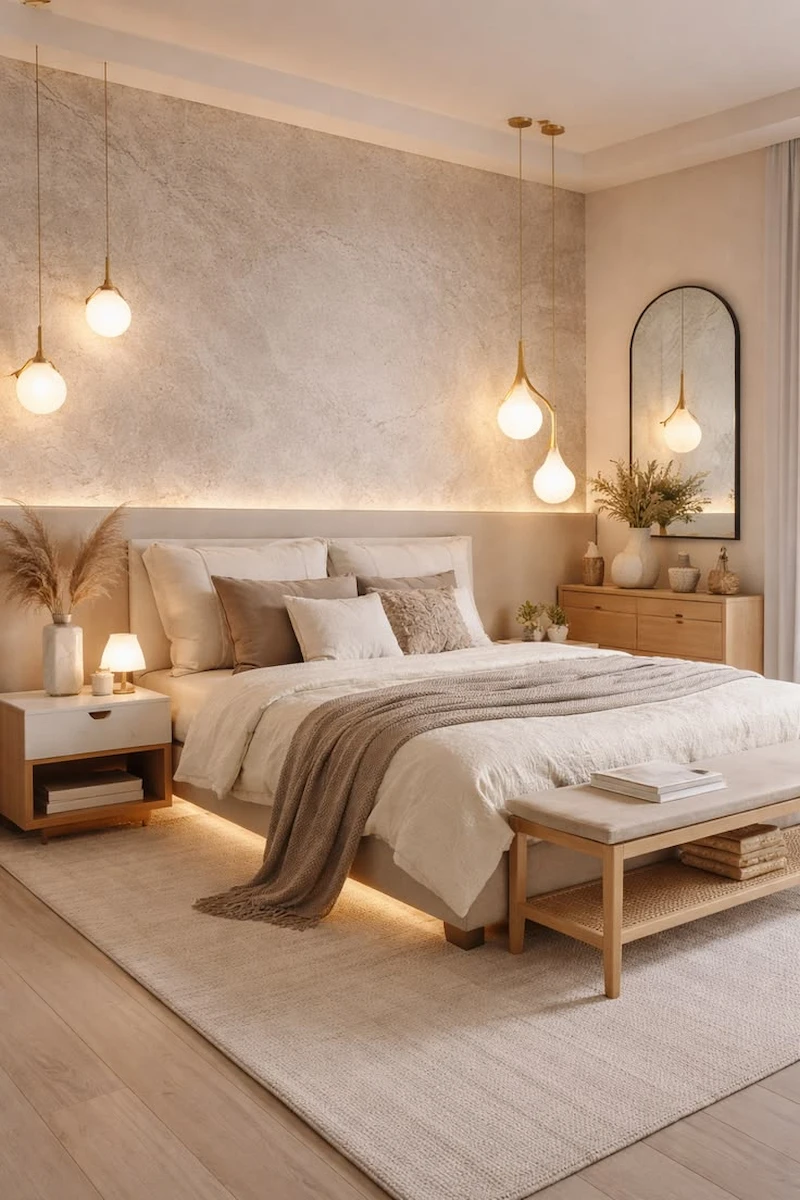Giấy dán tường màu sáng, pastel rất thích hợp phòng trọ nhỏ, tạo cảm giác không gian rộng hơn