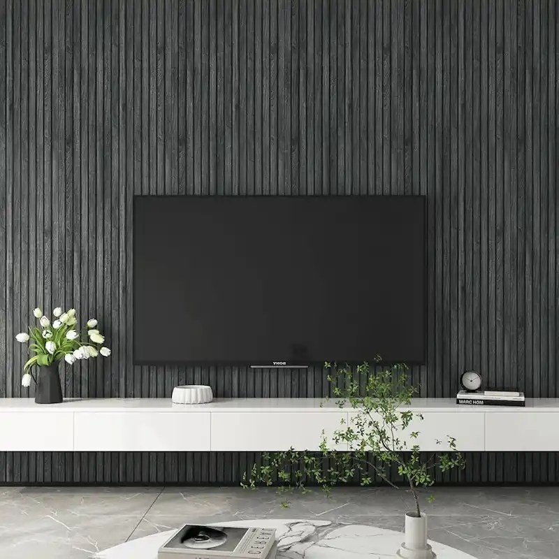 Giấy dán tường đen giả gỗ