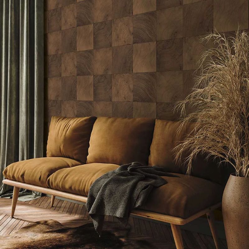 giấy dán tường màu nâu