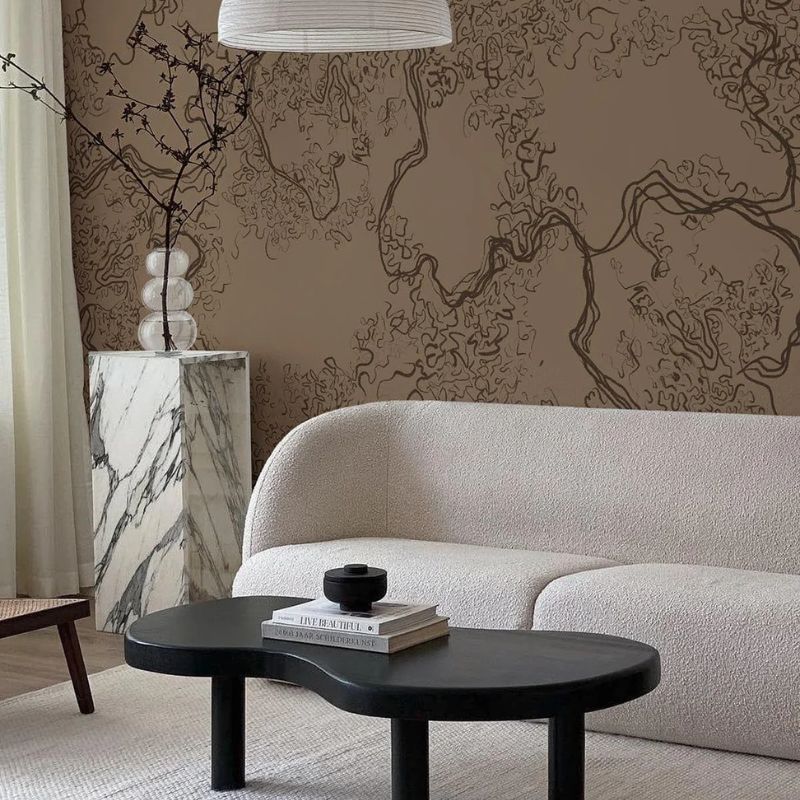 Giấy Dán Tường Màu Nâu Nhạt