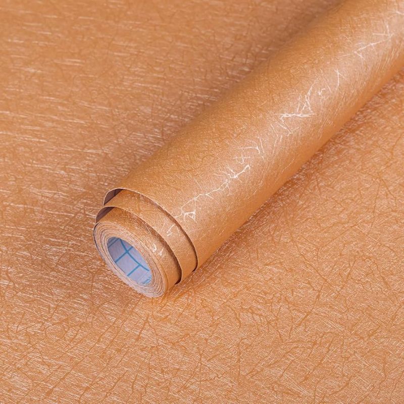 Giấy dán tường màu cam ánh kim cho phòng ngủ