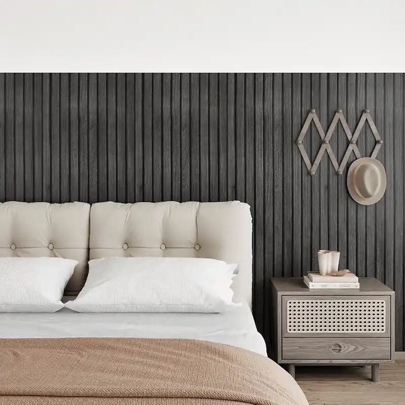 Giấy dán tường đen giả gỗ