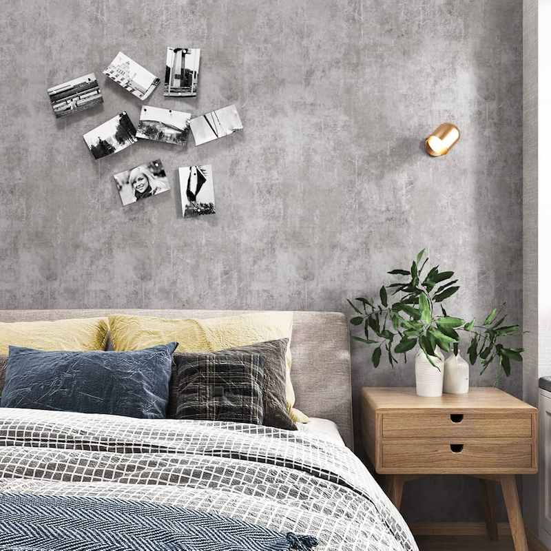Phối hợp giấy dán tường màu xám nhám tối ưu thẩm mỹ Phối hợp giấy dán tường màu xám nhám tối ưu thẩm mỹ