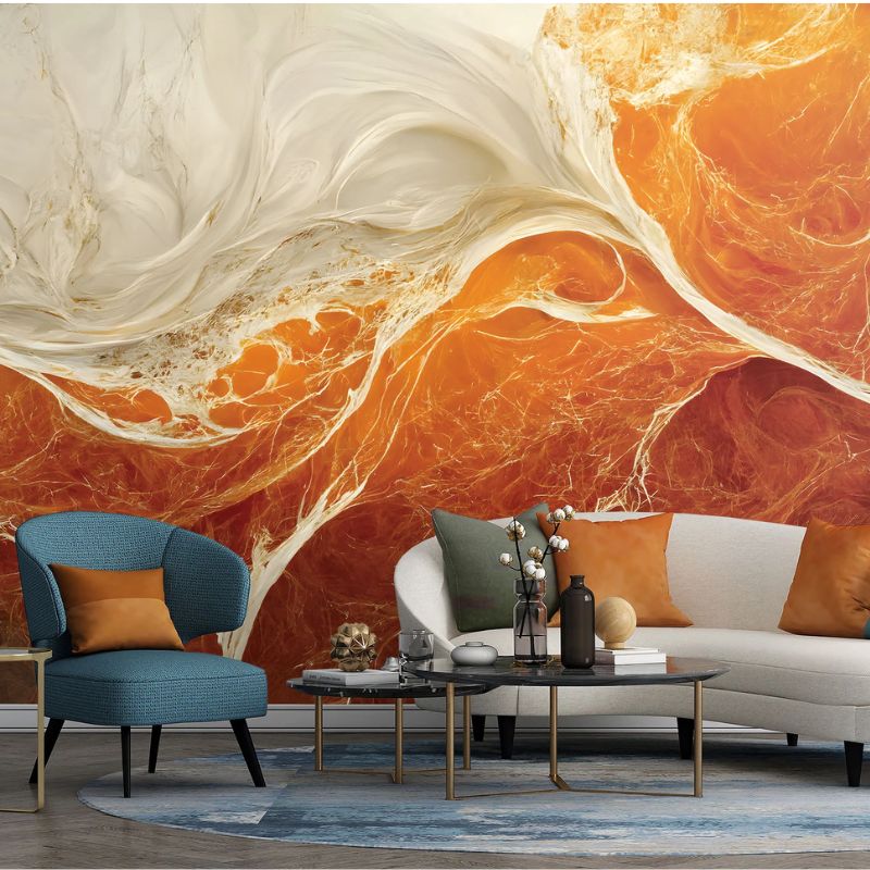  Giấy dán tường màu cam ánh kim cho khách sạn