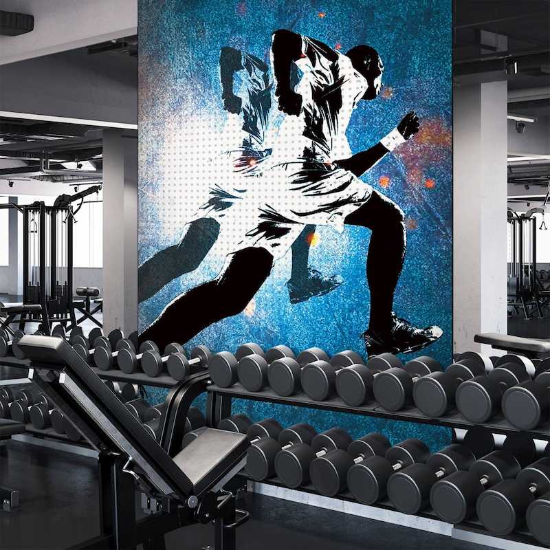 giấy dán tường phòng gym