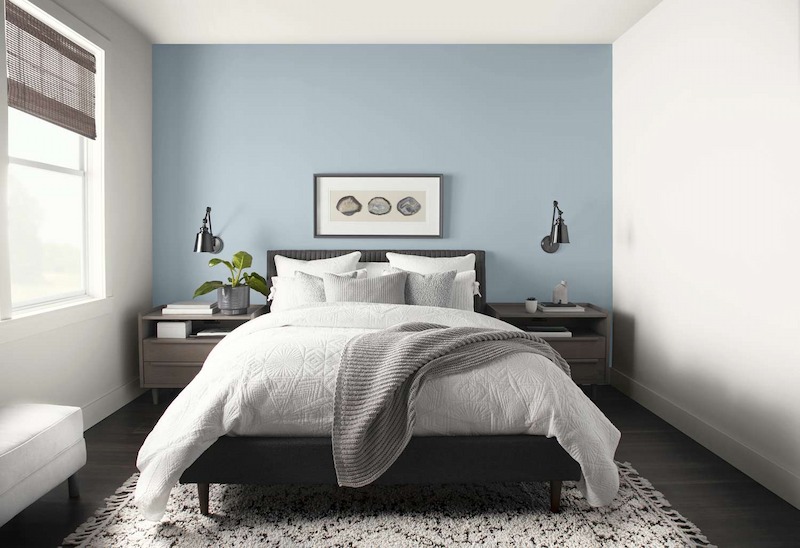 giấy dán tường màu xanh ghi