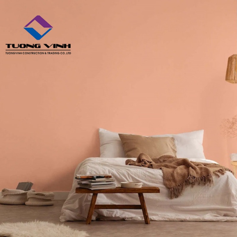 Giấy Dán Tường Màu Cam Nhạt