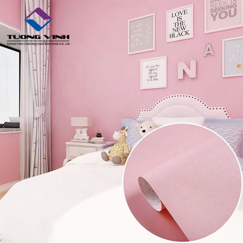 Giấy Dán Tường Hàn Quốc Màu Hồng