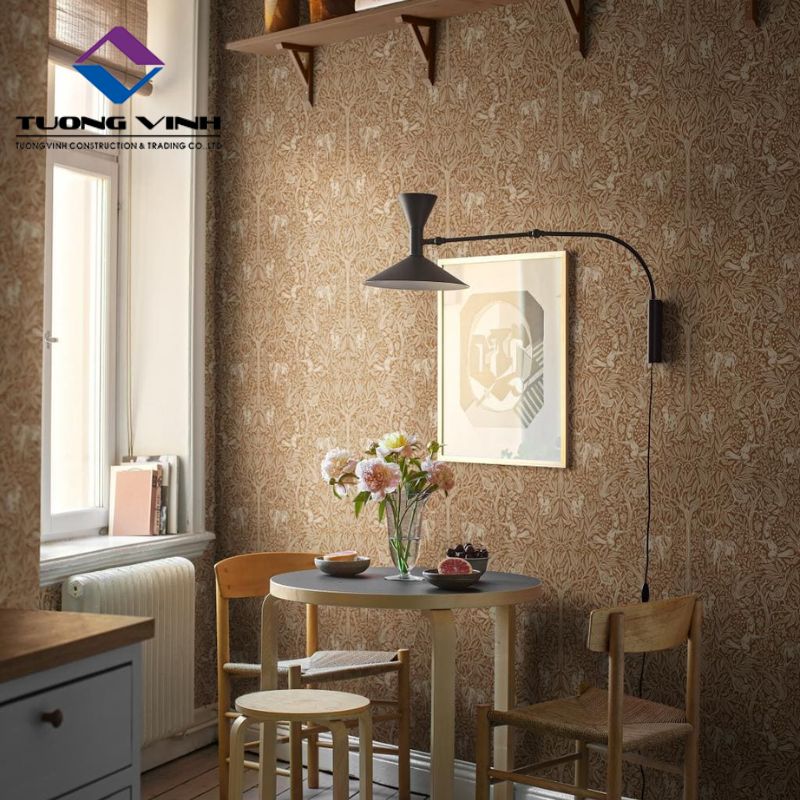 Giấy Dán Tường Màu Nâu Đất 