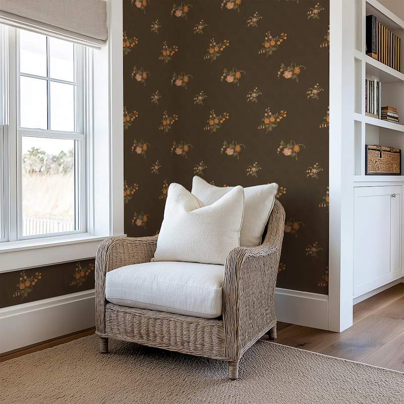 giấy dán tường màu nâu đất