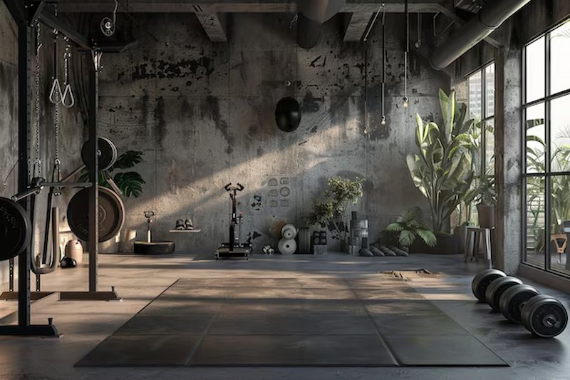 giấy dán tường phòng gym