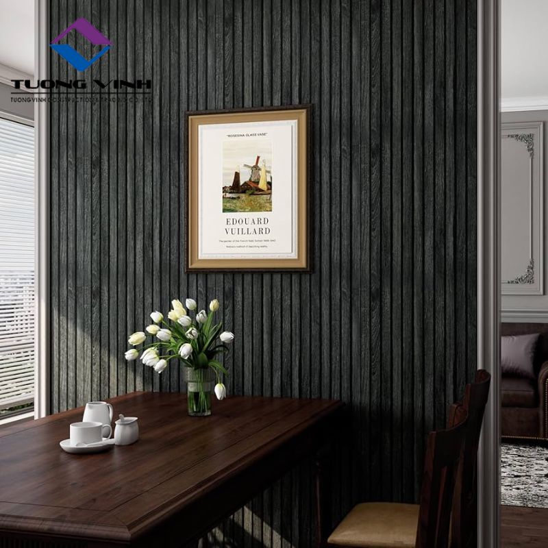 Giấy Dán Tường Đen Giả Gỗ