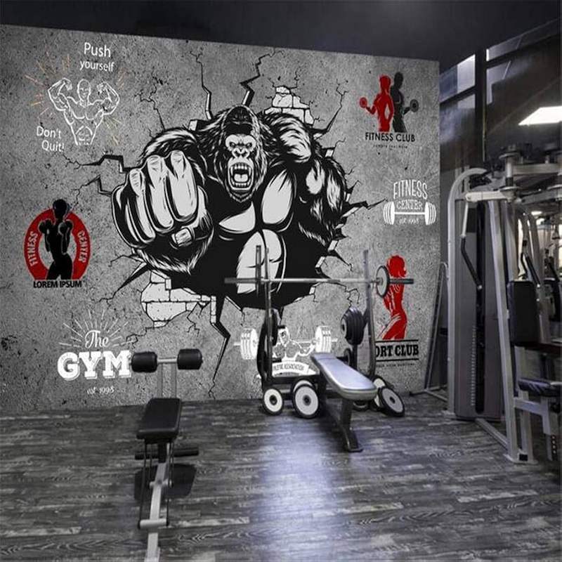 giấy dán tường phòng gym