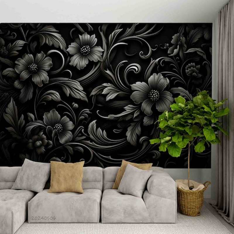 giấy dán tường màu đen