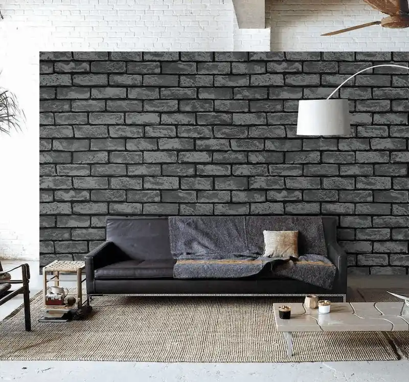 Giấy dán tường đen giả gỗ