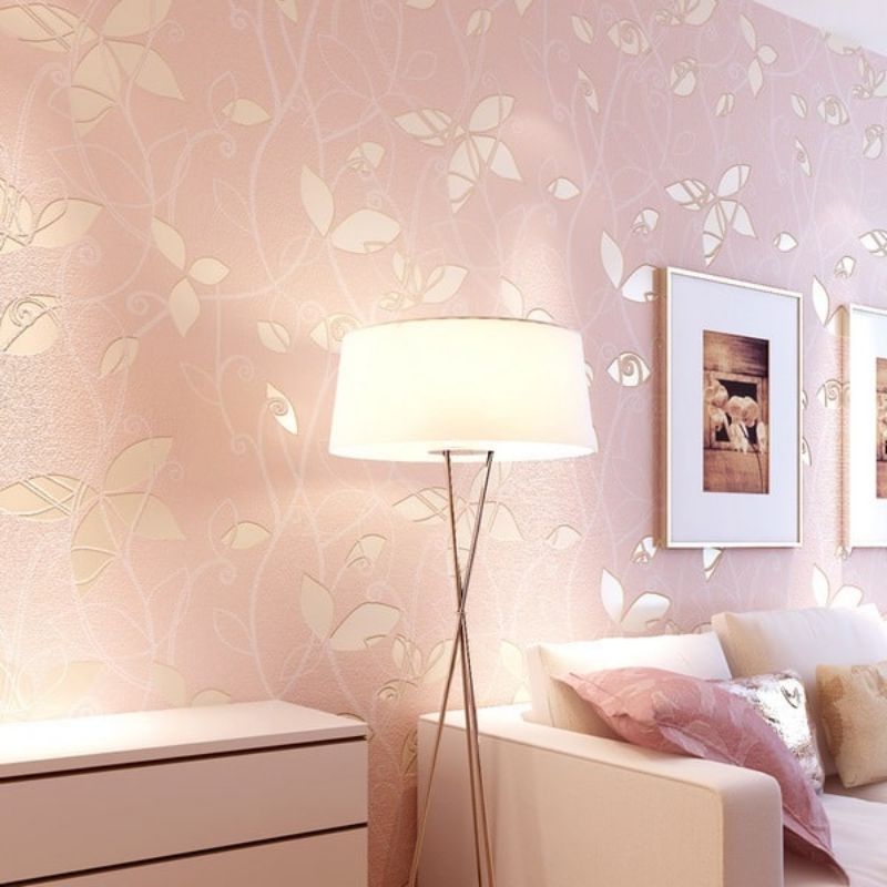giấy dán tường 3d màu hồng