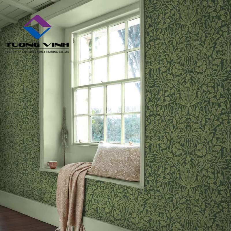 Giấy Dán Tường Xanh Rêu