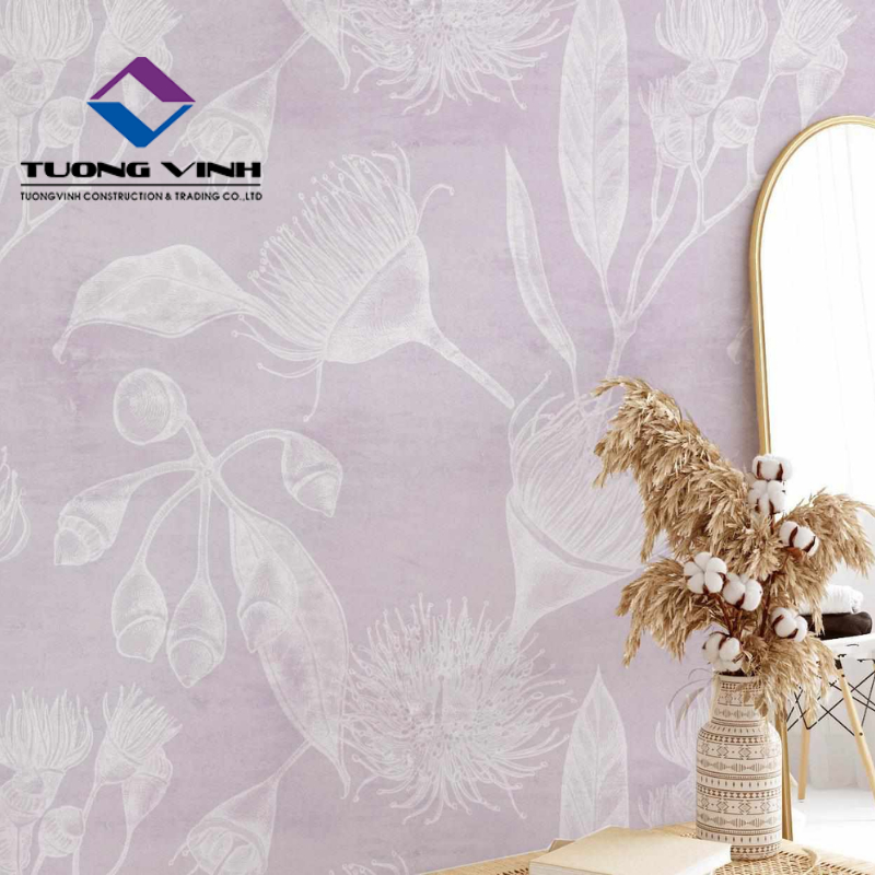 Giấy Dán Tường Màu Tím Nhạt