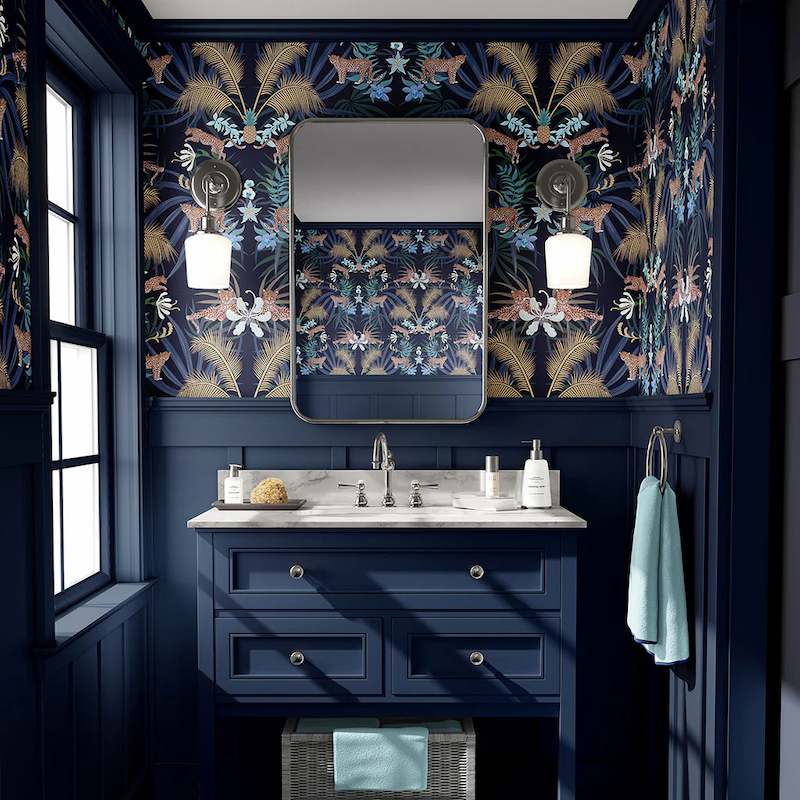 Giấy Dán Tường Xanh Navy