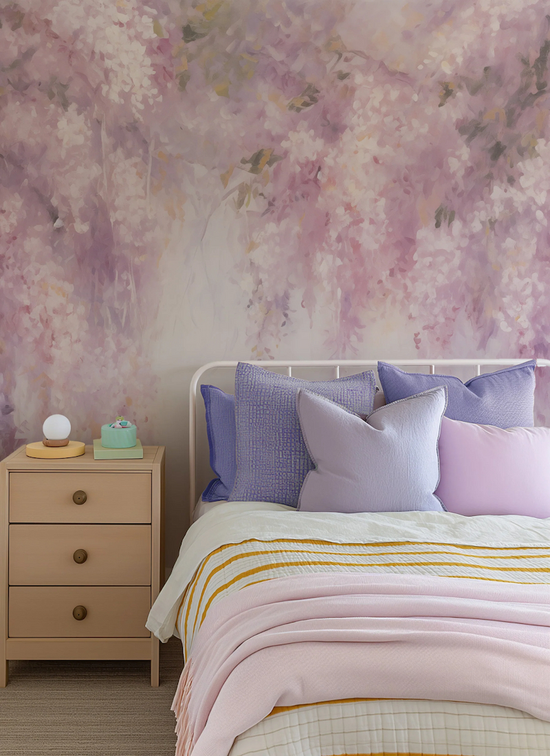 Giấy dán tường màu tím nhạt