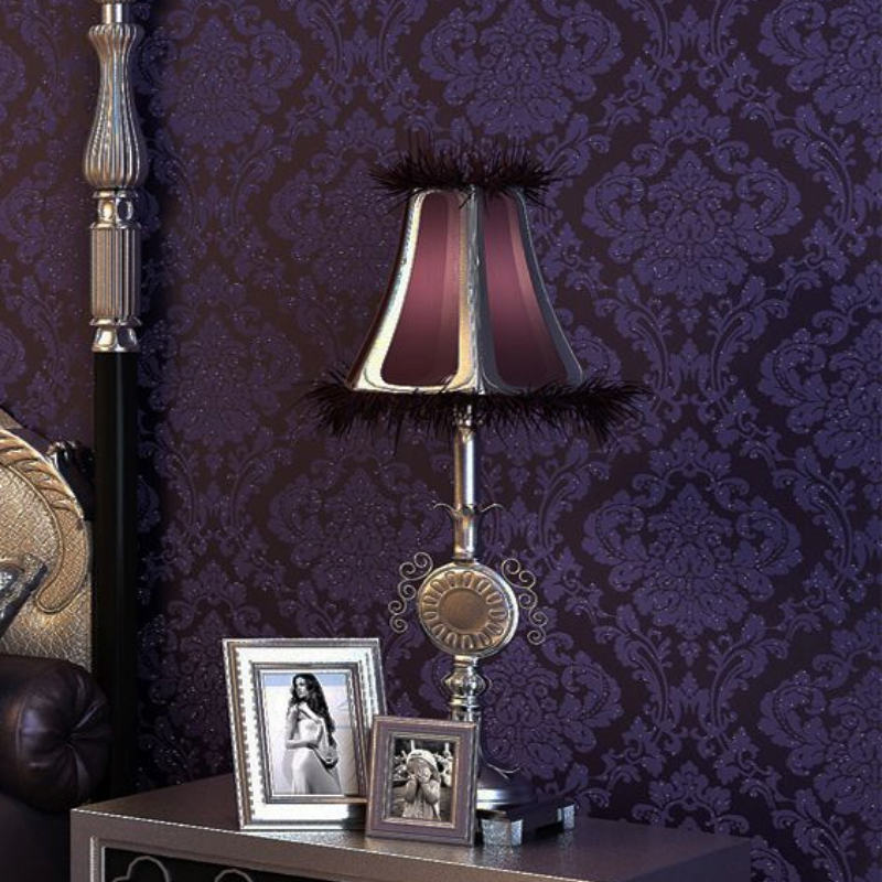 Giấy Dán Tường Màu Tím Đậm