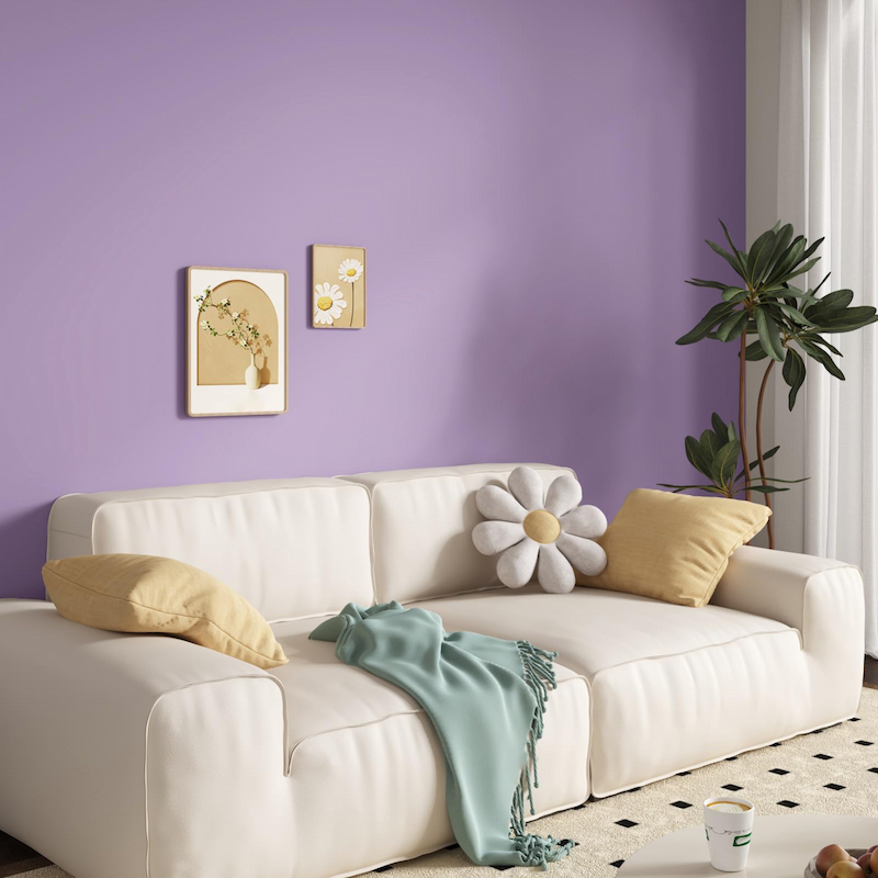 Giấy dán tường màu tím nhạt